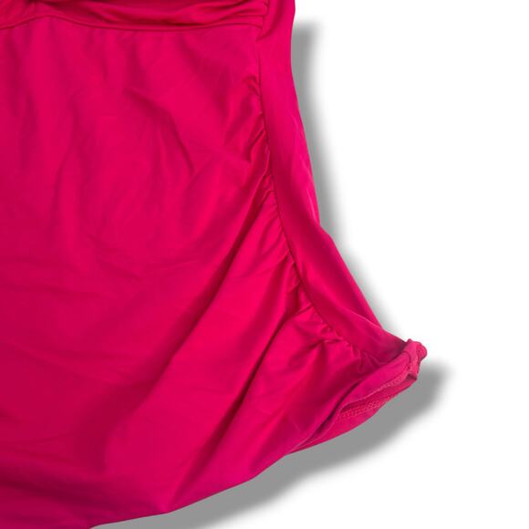 NEW Anne Cole Hot Pink Tankini Swim Top Size Large Halter Bandeau Strapless NWT - Picture 3 of 10